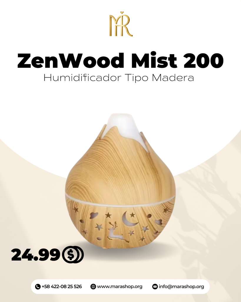 ZenWood Mist 200: Humidificador Tipo Madera | Mara Shop