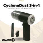 CycloneDust 3-in-1: Mini Aspiradora Inalámbrica