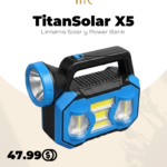 TitanSolar X5: Linterna Solar y Power Bank | Mara Shop