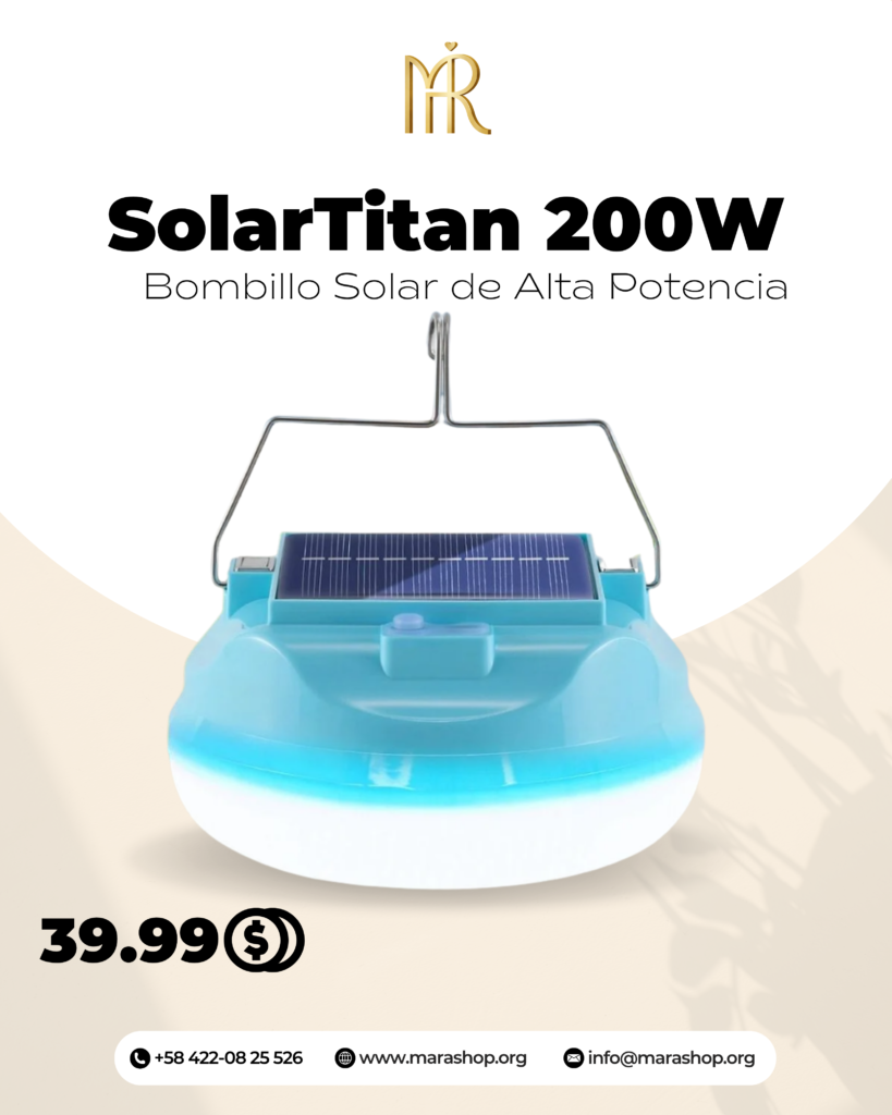 SolarTitan 200W: Bombillo Solar de Alta Potencia