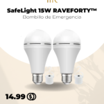 SafeLight 15W RAVEFORTY™: Bombillo de Emergencia | Mara Shop