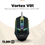 Vortex V01: Mouse Gamer RGB con 1200 DPI | Mara Shop