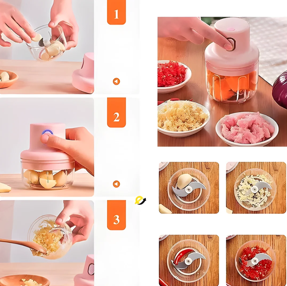 ChefCutter Mini Pro: Picador Eléctrico de Ajo USB | Mara Shop