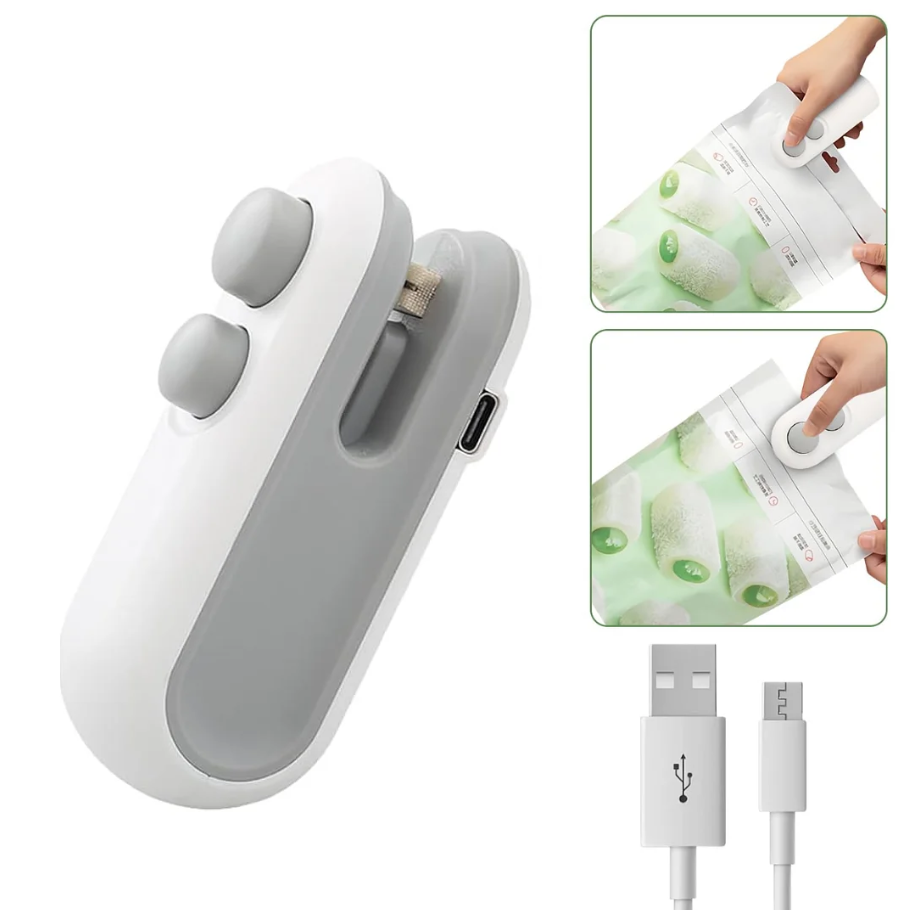 FreshLock 2-in-1: Mini Sellador de Bolsas Recargable | Mara Shop