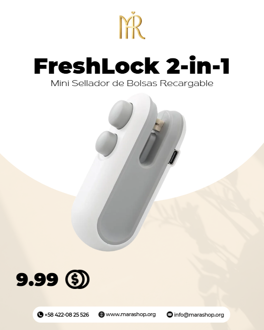 FreshLock 2-in-1: Mini Sellador de Bolsas Recargable | Mara Shop