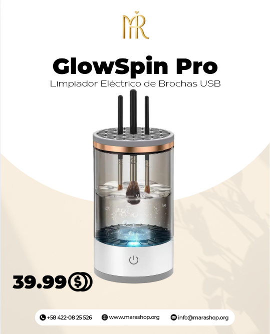 GlowSpin Pro: Limpiador Eléctrico de Brochas USB | Mara Shop
